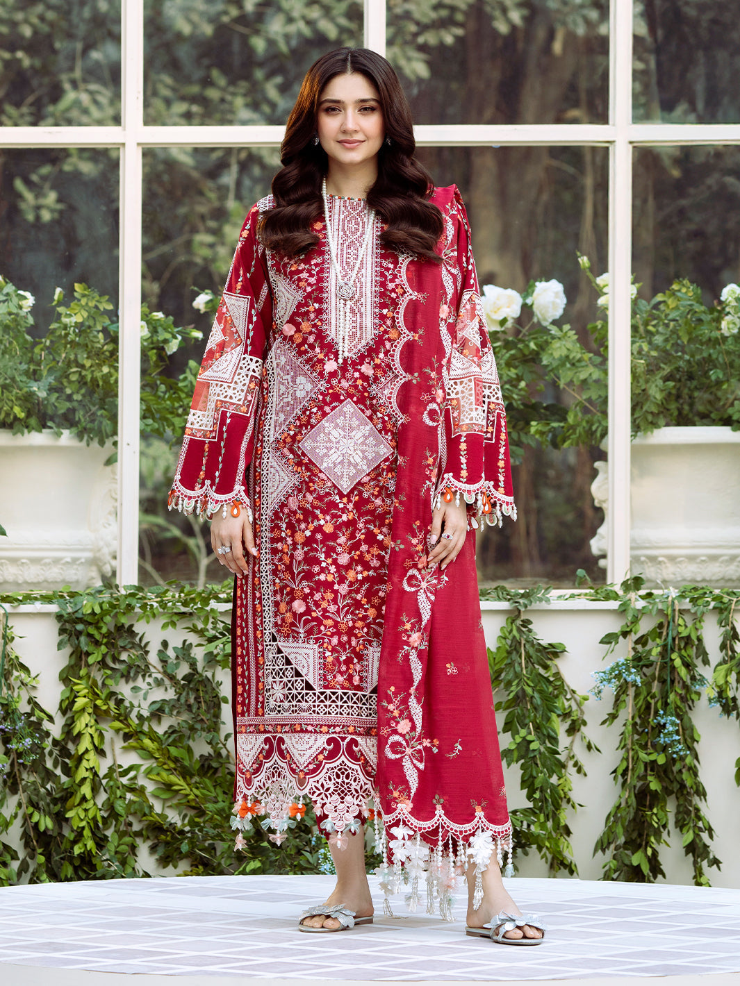 Bin Ilyas | Freesia Embroidered Lawn 25 | 103 - A - Official Bin Ilyas stockist in UK - Sakeena London