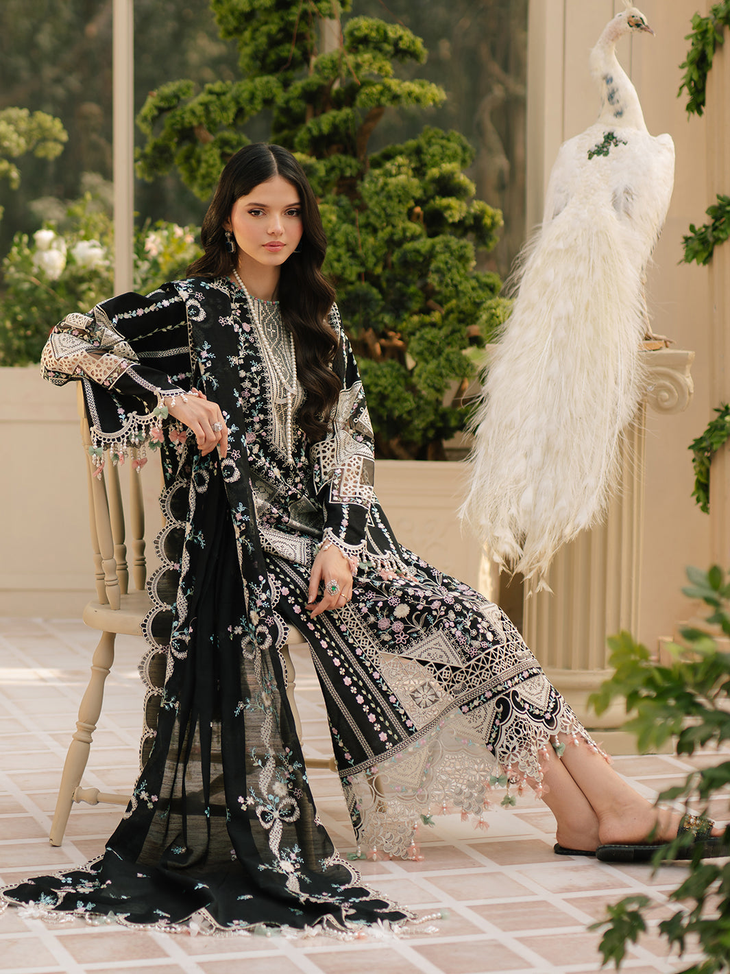 Bin Ilyas | Freesia Embroidered Lawn 25 | 103 - B - Official Bin Ilyas stockist in UK - Sakeena London