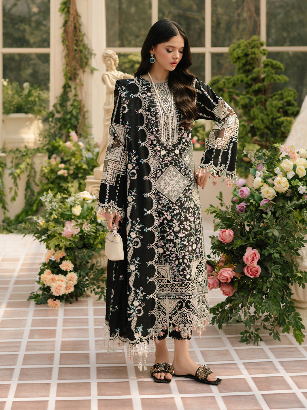 Bin Ilyas | Freesia Embroidered Lawn 25 | 103 - B - Official Bin Ilyas stockist in UK - Sakeena London