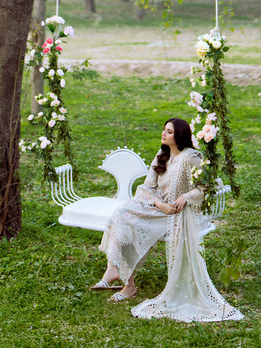 Bin Ilyas | Freesia Embroidered Lawn 25 | 104 - B - Official Bin Ilyas stockist in UK - Sakeena London