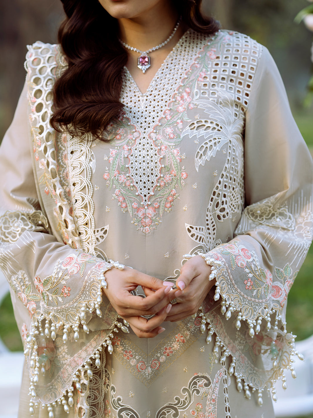 Bin Ilyas | Freesia Embroidered Lawn 25 | 104 - B - Official Bin Ilyas stockist in UK - Sakeena London