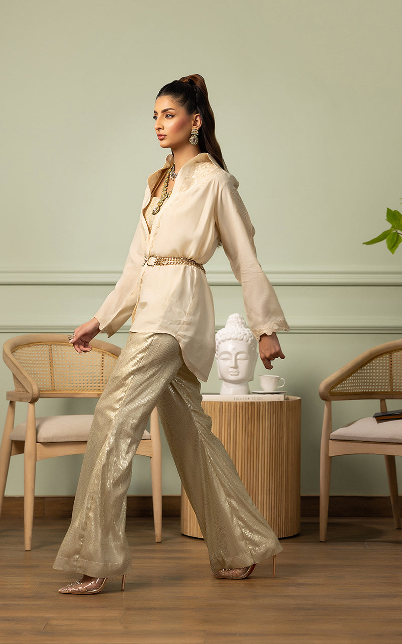 Threads and Motifs | Formal Dresses 25 | EMBROIDERED TOP WITH TUBE AND SEQUINS TROUSER - Official Threads and Motifs stockist in UK - Sakeena London