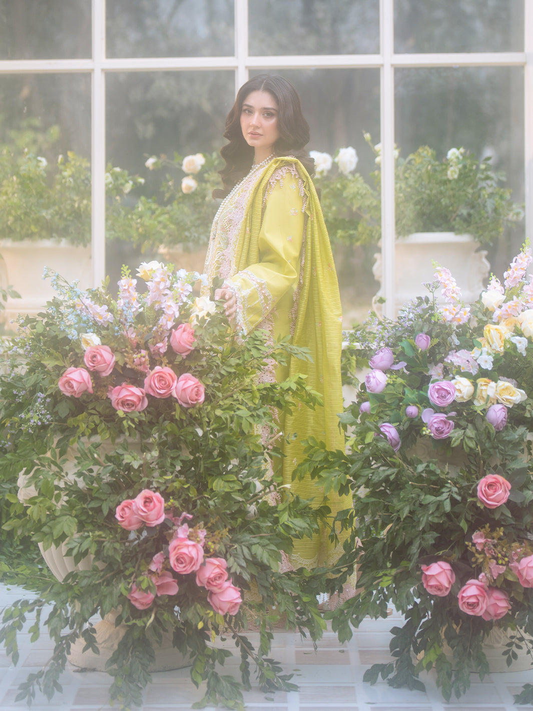 Bin Ilyas | Freesia Embroidered Lawn 25 | 105 - A - Official Bin Ilyas stockist in UK - Sakeena London