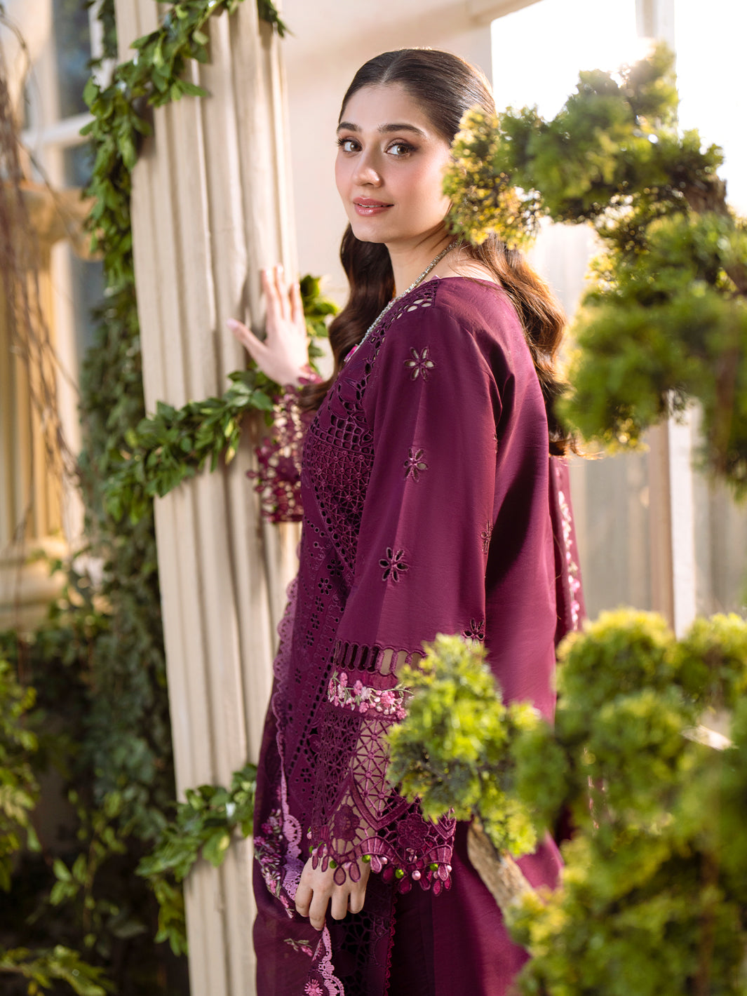 Bin Ilyas | Freesia Embroidered Lawn 25 | 106 - A - Official Bin Ilyas stockist in UK - Sakeena London