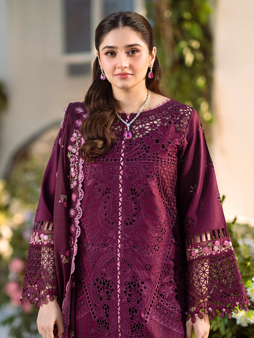 Bin Ilyas | Freesia Embroidered Lawn 25 | 106 - A - Official Bin Ilyas stockist in UK - Sakeena London