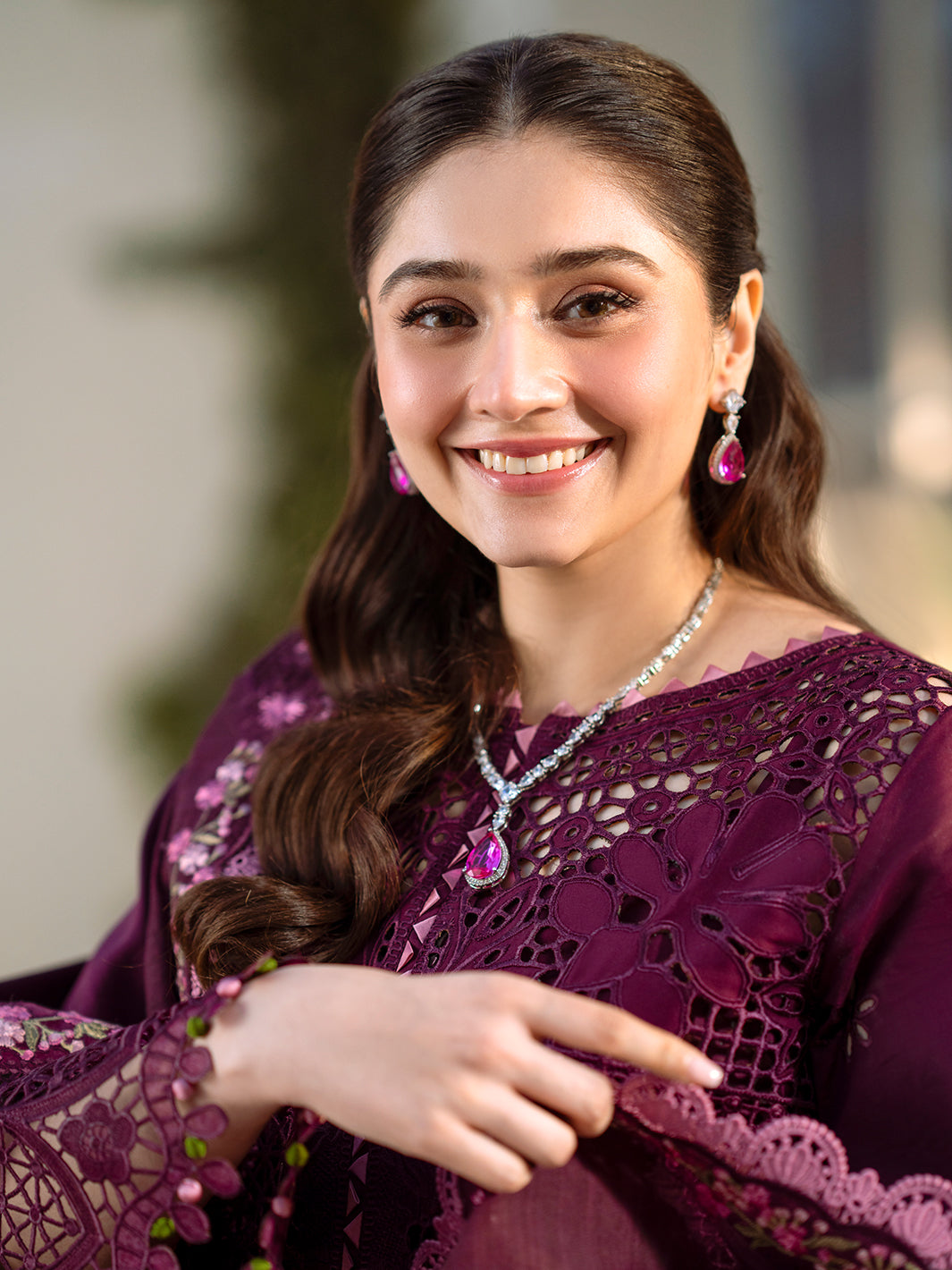 Bin Ilyas | Freesia Embroidered Lawn 25 | 106 - A - Official Bin Ilyas stockist in UK - Sakeena London