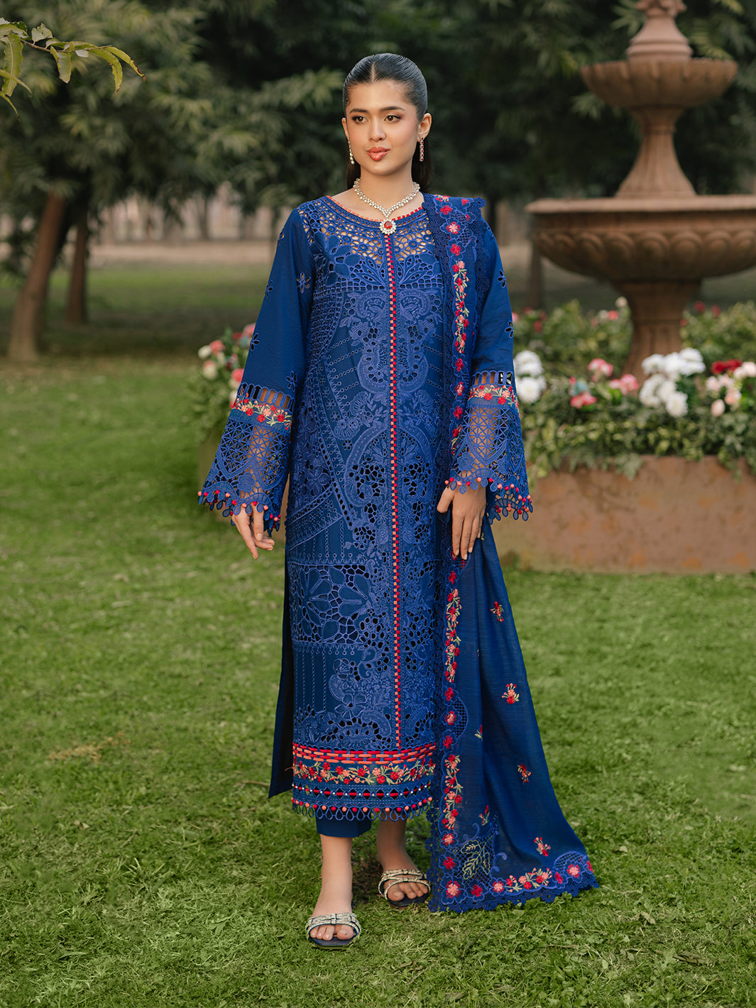 Bin Ilyas | Freesia Embroidered Lawn 25 | 106 - B - Official Bin Ilyas stockist in UK - Sakeena London