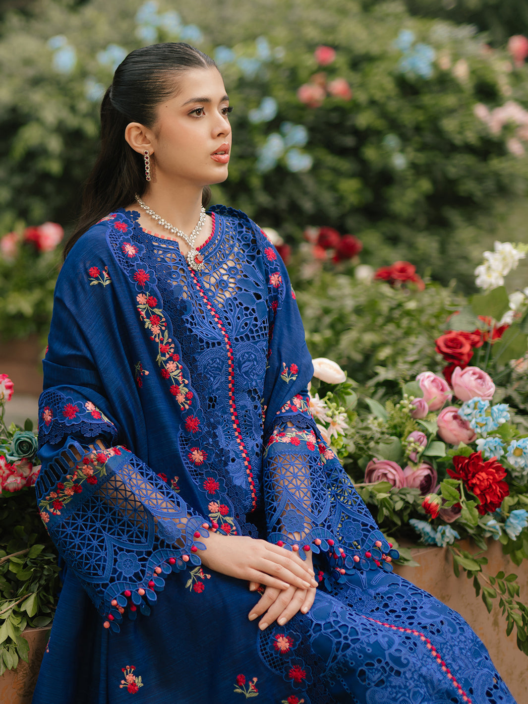 Bin Ilyas | Freesia Embroidered Lawn 25 | 106 - B - Official Bin Ilyas stockist in UK - Sakeena London