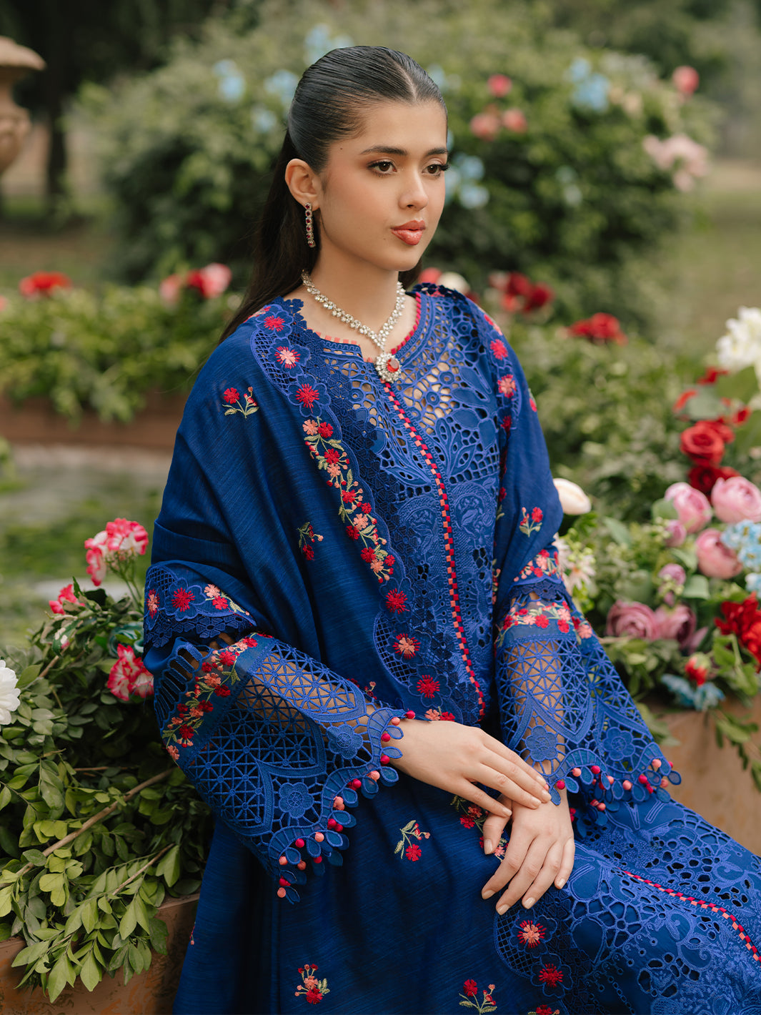 Bin Ilyas | Freesia Embroidered Lawn 25 | 106 - B - Official Bin Ilyas stockist in UK - Sakeena London