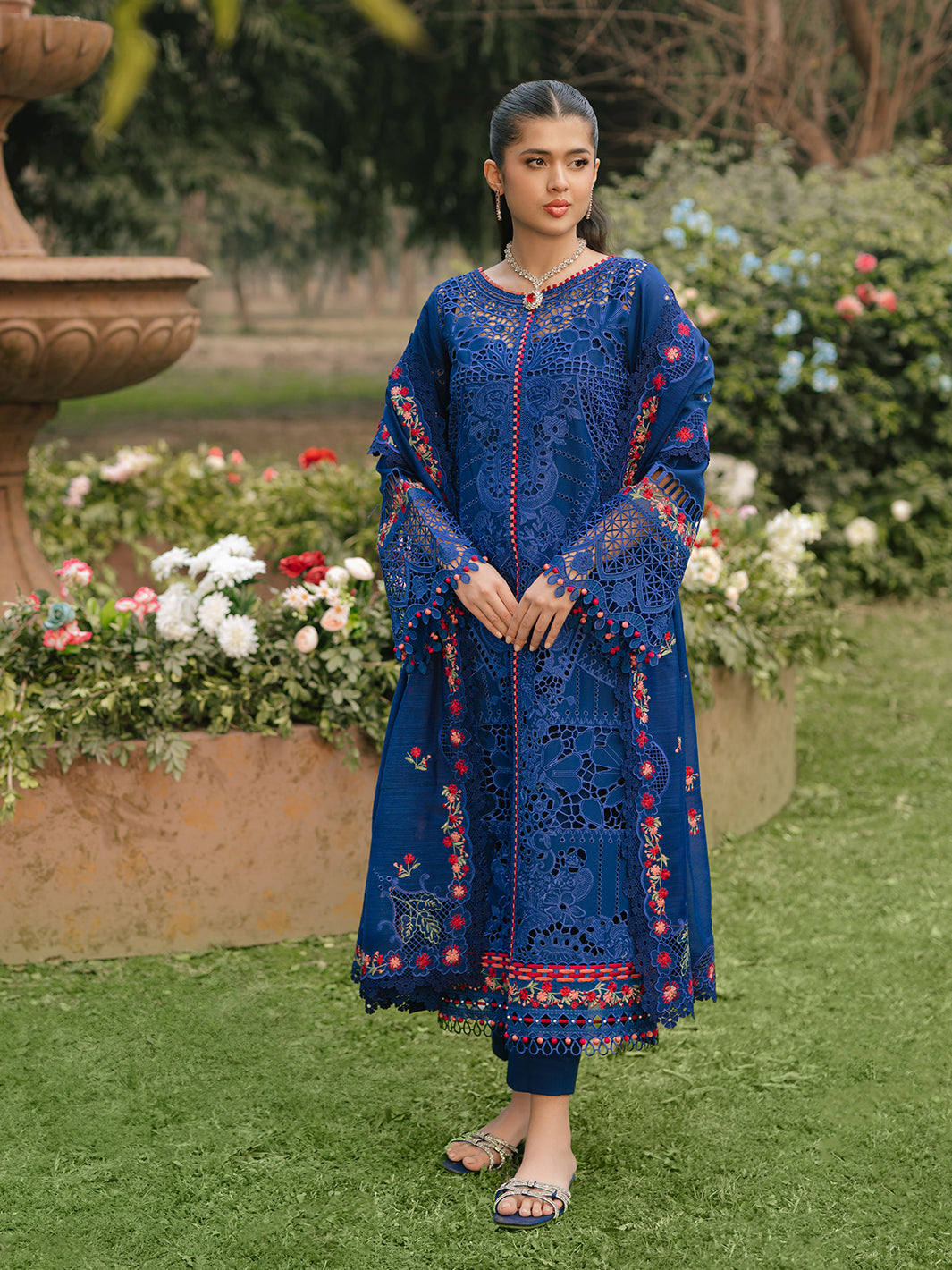 Bin Ilyas | Freesia Embroidered Lawn 25 | 106 - B - Official Bin Ilyas stockist in UK - Sakeena London