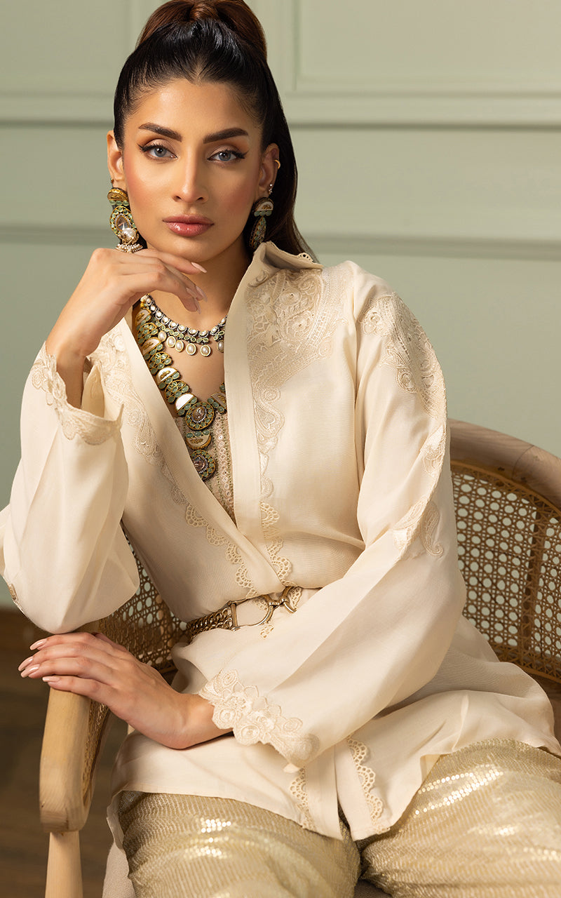 Threads and Motifs | Formal Dresses 25 | EMBROIDERED TOP WITH TUBE AND SEQUINS TROUSER - Official Threads and Motifs stockist in UK - Sakeena London