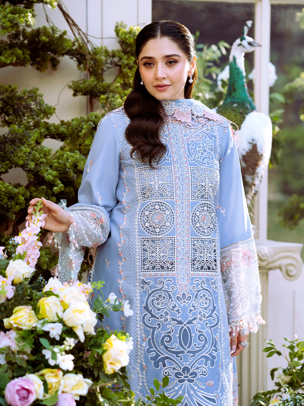 Bin Ilyas | Freesia Embroidered Lawn 25 | 107 - A - Official Bin Ilyas stockist in UK - Sakeena London