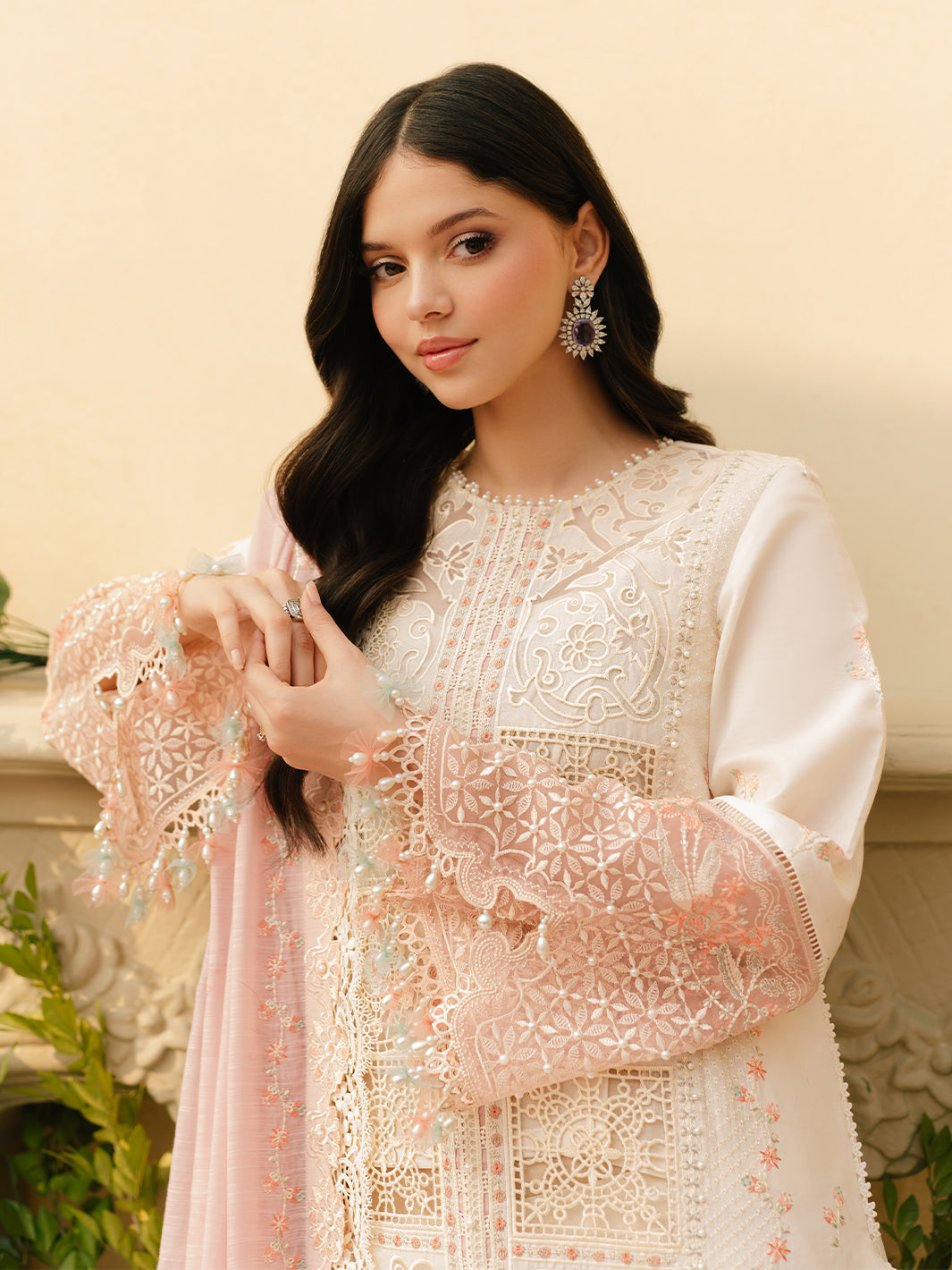Bin Ilyas | Freesia Embroidered Lawn 25 | 107 - B - Official Bin Ilyas stockist in UK - Sakeena London