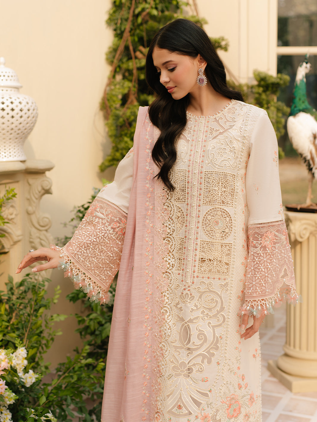 Bin Ilyas | Freesia Embroidered Lawn 25 | 107 - B - Official Bin Ilyas stockist in UK - Sakeena London