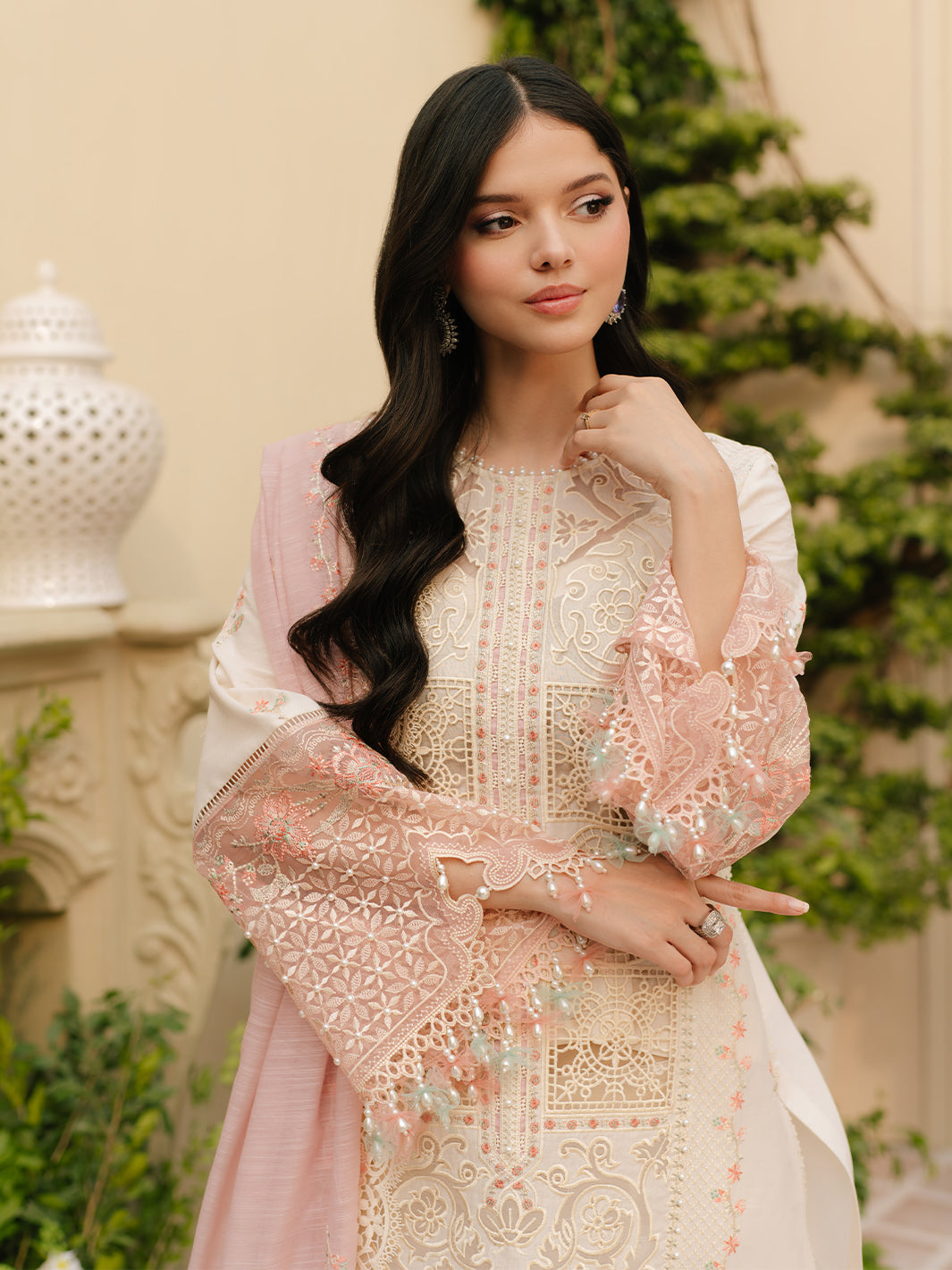 Bin Ilyas | Freesia Embroidered Lawn 25 | 107 - B - Official Bin Ilyas stockist in UK - Sakeena London