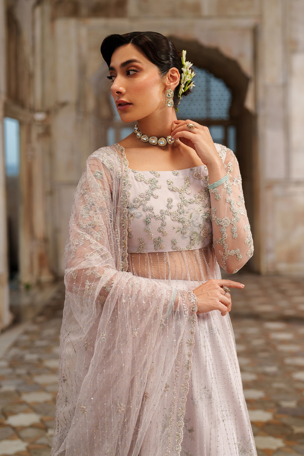 Iznik | Festive Formal | UE-552 Embroidered Net - Official Iznik stockist in UK - Sakeena London