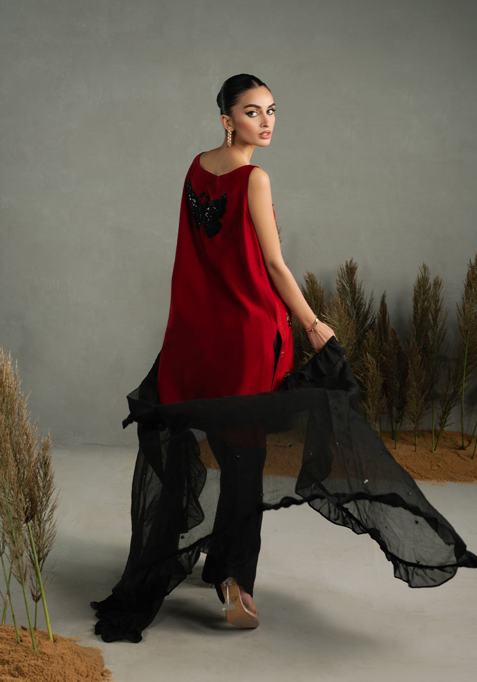 Zarqash | Silk Edit | ZQS 023 CRIMSYN - Official Zarqash stockist in UK - Sakeena London