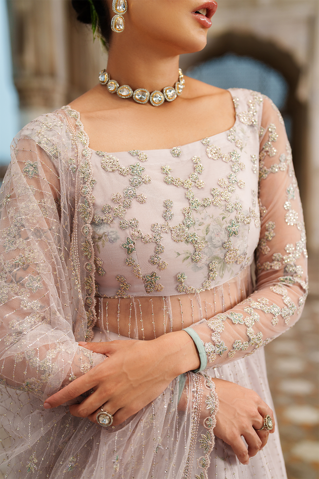 Iznik | Festive Formal | UE-552 Embroidered Net - Official Iznik stockist in UK - Sakeena London