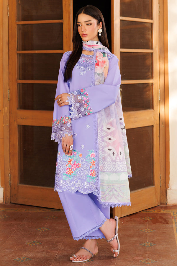 Farasha | Summer Weaves Embroidered Lawn | Lavender Dew - Official Farasha stockist in UK - Sakeena London
