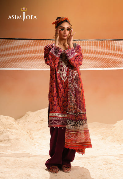Asim Jofa | Summer Rhapsody | AJUBU-26 Printed Embroidered Lawn - Official Asim Jofa stockist in UK - Sakeena London
