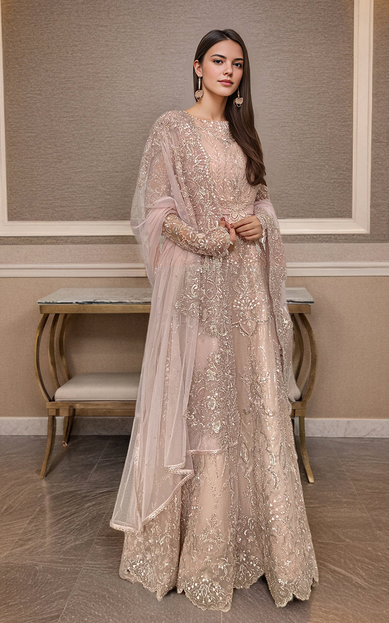 Threads and Motifs | Formal Dresses 25 | Net Embroidered Maxi - Official Threads and Motifs stockist in UK - Sakeena London