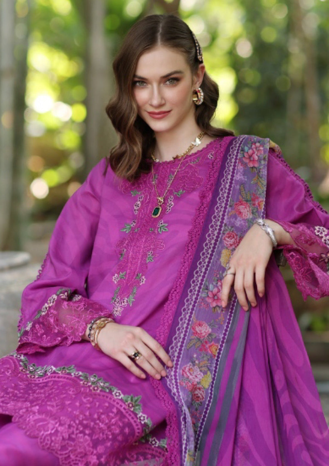 Lawn - Noor by Saadia Asad - Eid Luxe - Printedkari 25 - D#1-A
