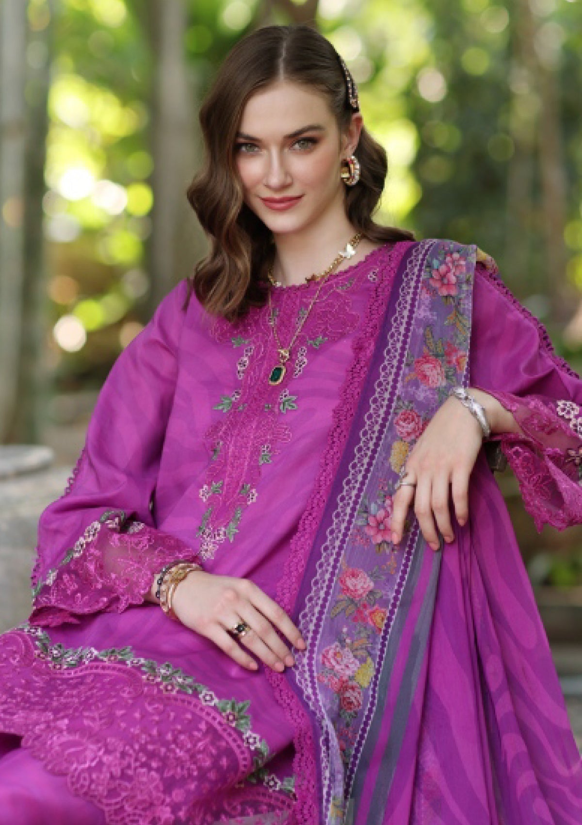 Lawn - Noor by Saadia Asad - Eid Luxe - Printedkari 25 - D#1-A