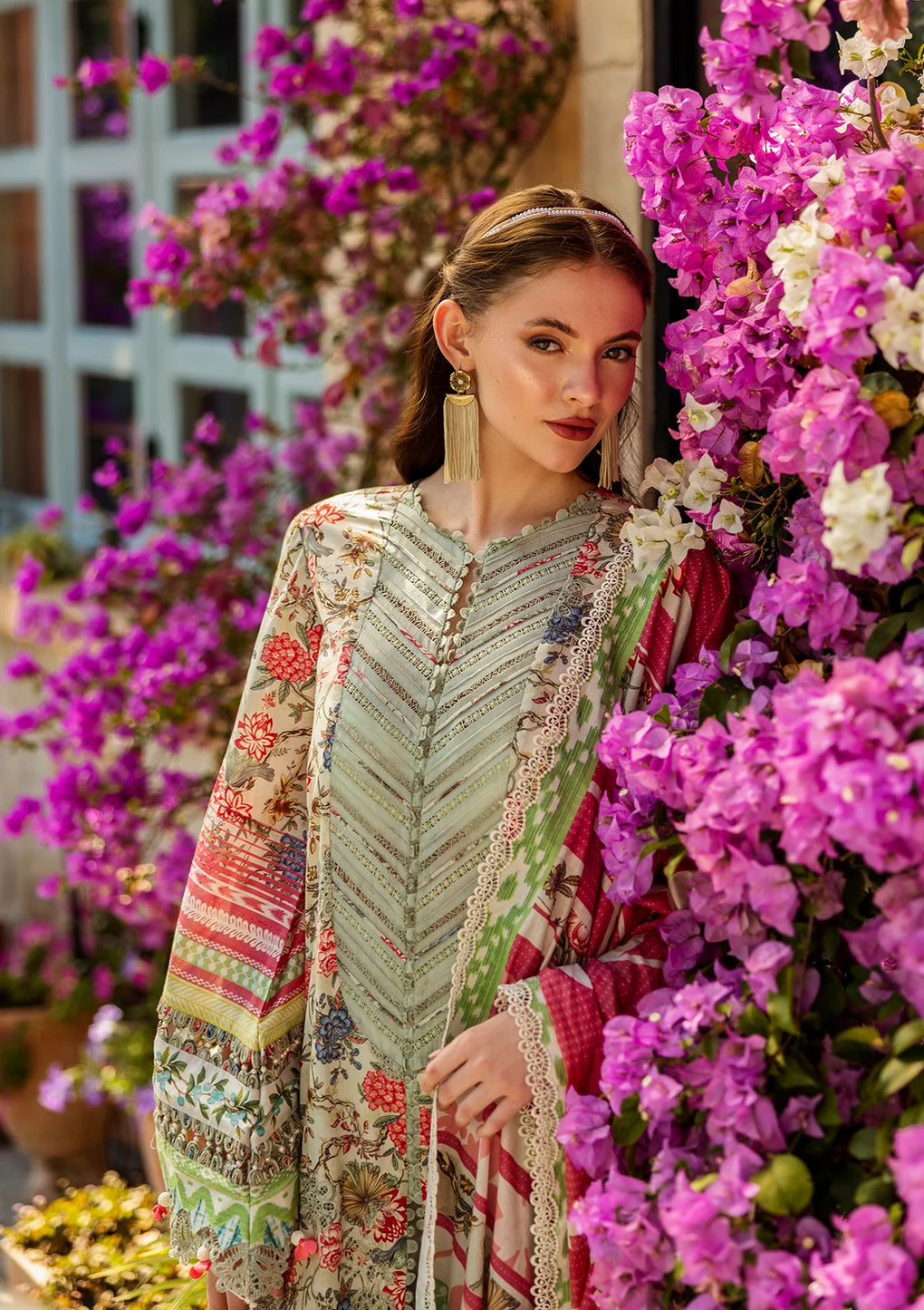 Elaf Premium | Print Chikankari 25 | ELK-01B GIARDINO - Official Elaf Premium stockist in UK - Sakeena London