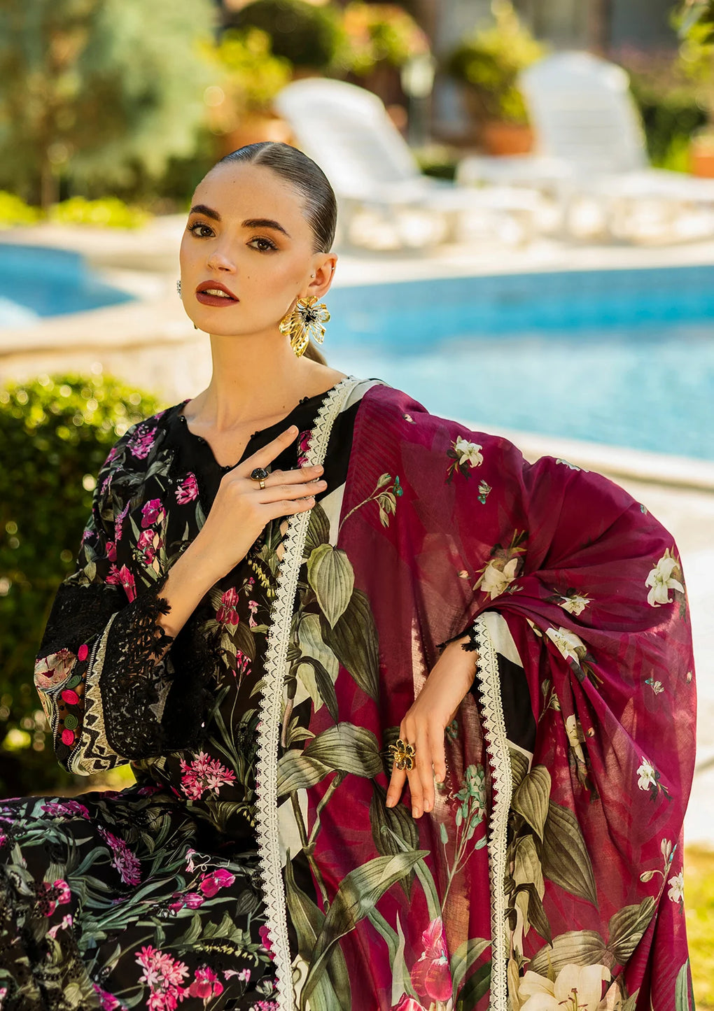 Elaf Premium | Print Chikankari 25 | ELK-08A VISTA - Official Elaf Premium stockist in UK - Sakeena London