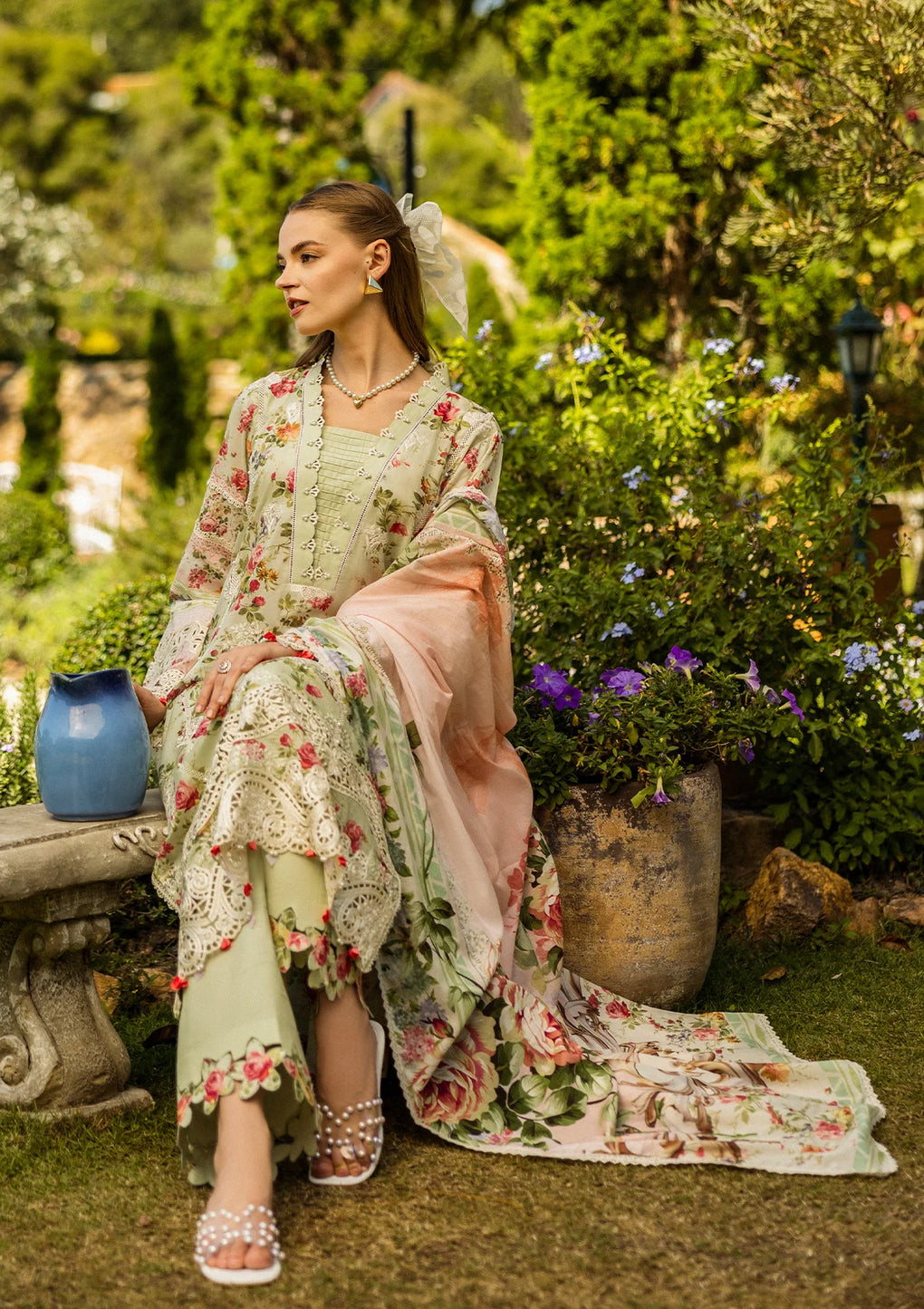 Elaf Premium | Print Chikankari 25 | ELK-04A DEAR PARADISE - Official Elaf Premium stockist in UK - Sakeena London