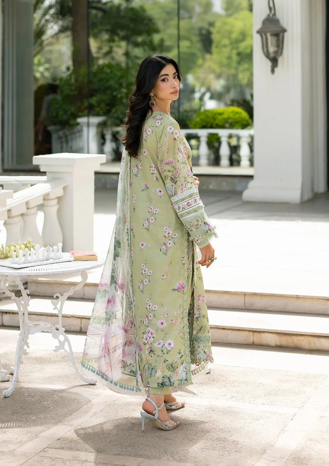 Elaf Premium | Signature Embroidered Lawn with Chiffon Collection 26 | ESG-6A JADE
