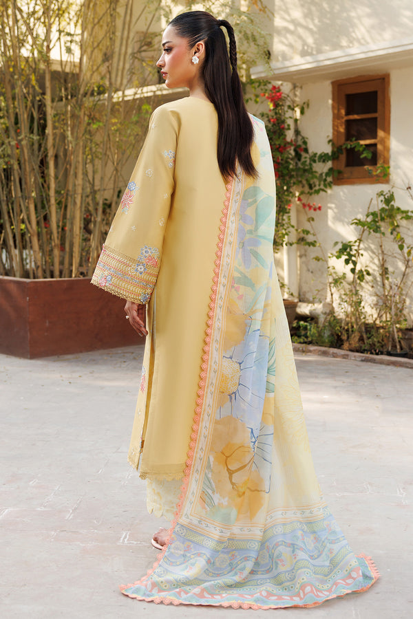 Farasha | Summer Weaves Embroidered Lawn | Sunlit Mellow - Official Farasha stockist in UK - Sakeena London