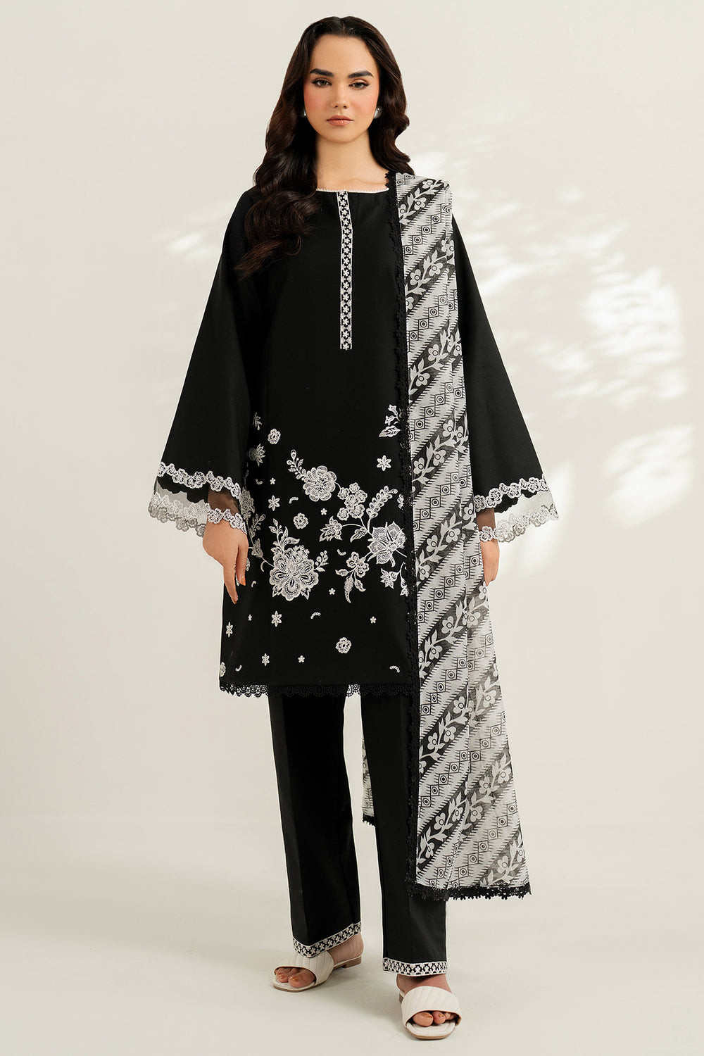 Farasha | Thread Lines Embroidered | Skylit Rouge - Official Farasha stockist in UK - Sakeena London