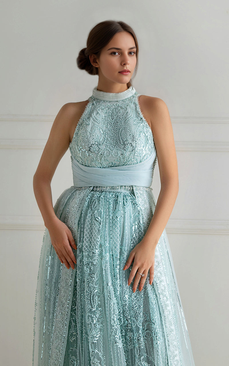 Threads and Motifs | Formal Dresses 25 | Net Embroidered Maxi - Official Threads and Motifs stockist in UK - Sakeena London