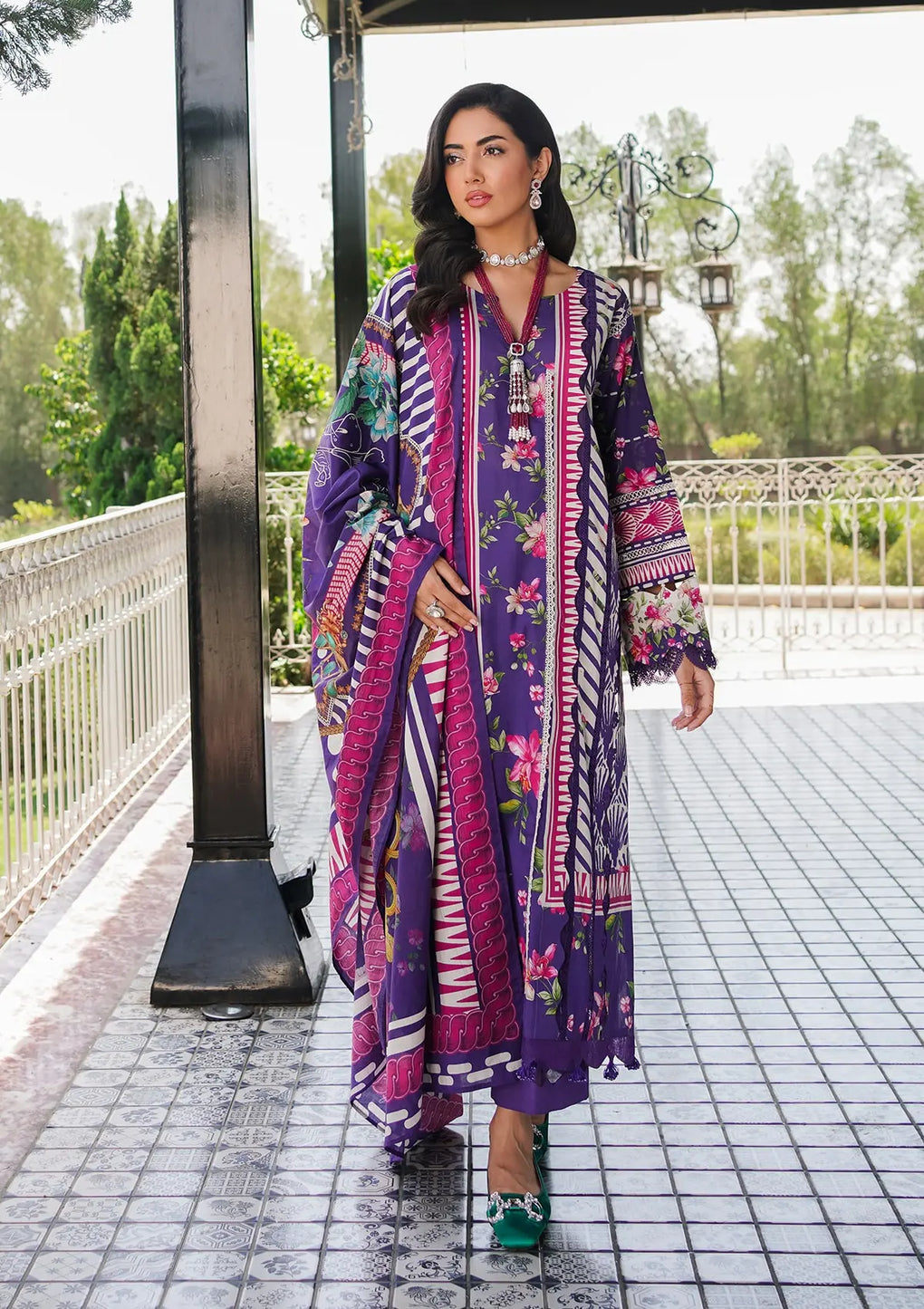 Elaf Premium | Printed Collection 24 | EEP-02B - Bloomie - Official Elaf Premium stockist in UK - Sakeena London