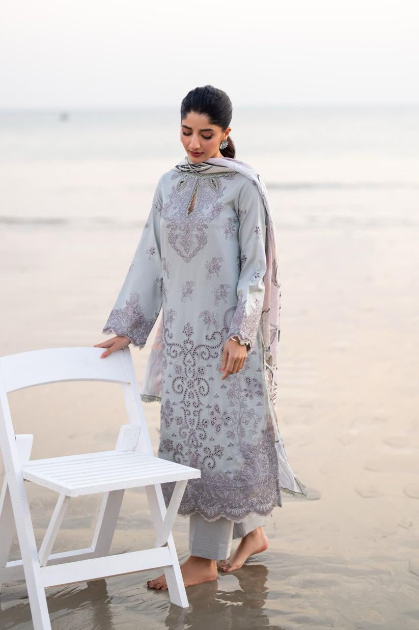 Aabyaan | Saagar Luxury Lawn 25 | ZUMAR (AS-10) - Official Aabyaan stockist in UK - Sakeena London