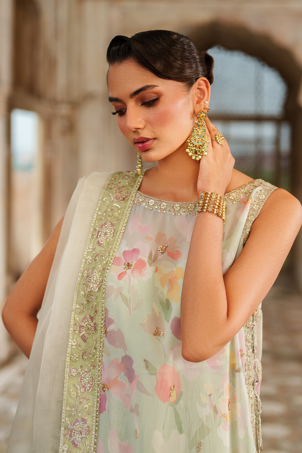 Iznik | Festive Formal | UE-549 Printed Chiffon - Official Iznik stockist in UK - Sakeena London