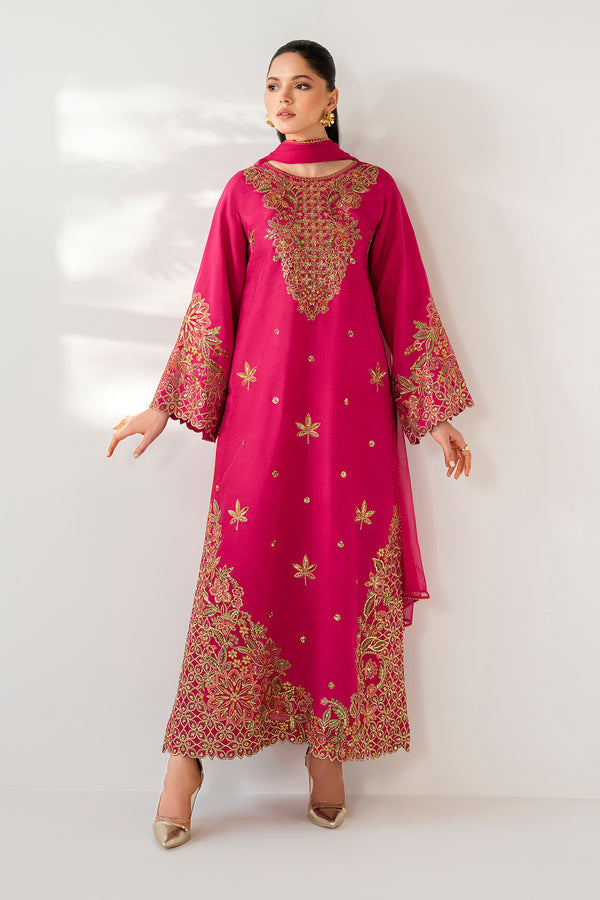 Baroque | Luxury Pret 25 | EMBROIDERED RAW SILK PR-1165 - Official Baroque stockist in UK - Sakeena London