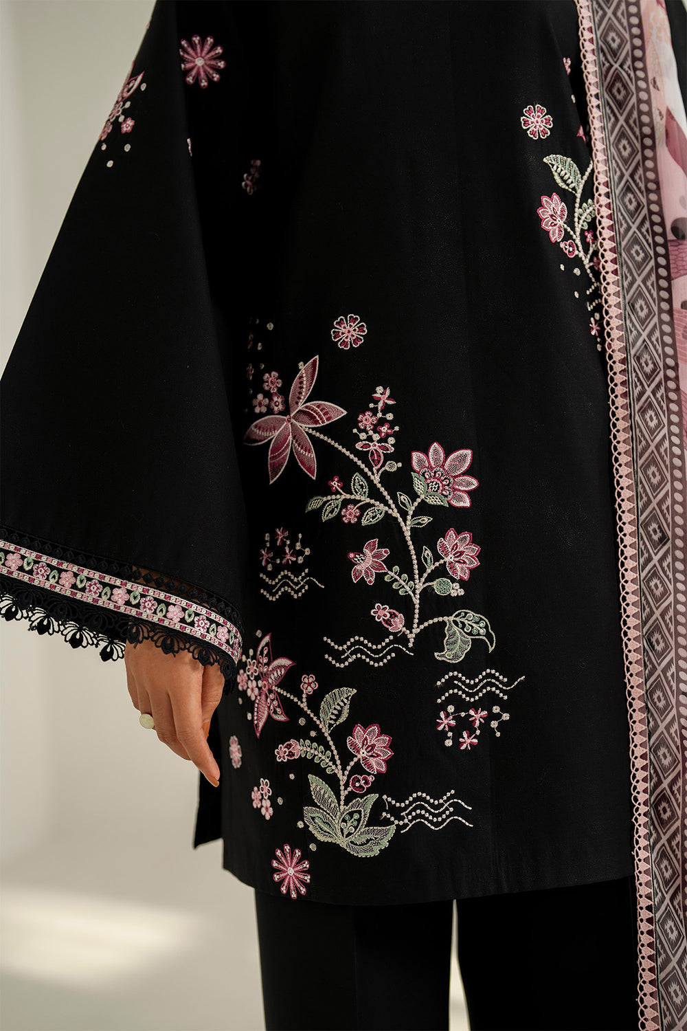 Farasha | Thread Lines Embroidered | Floral Meadow - Official Farasha stockist in UK - Sakeena London