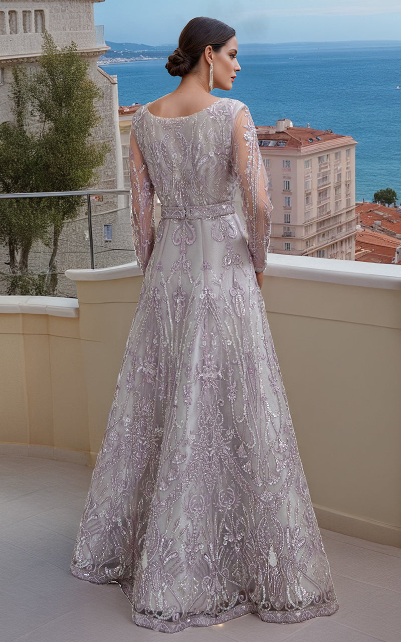 Threads and Motifs | Formal Dresses 25 | Net Embroidered Maxi - Official Threads and Motifs stockist in UK - Sakeena London