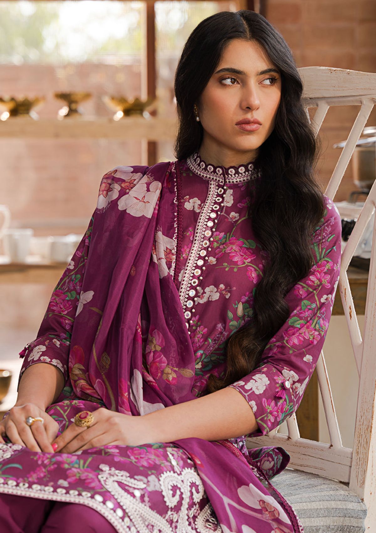 Lawn Collection - Cross Stitch - EidÃÂÃÂ LawnÃÂÃÂ - CEL24#17 - IRIS MAUVE