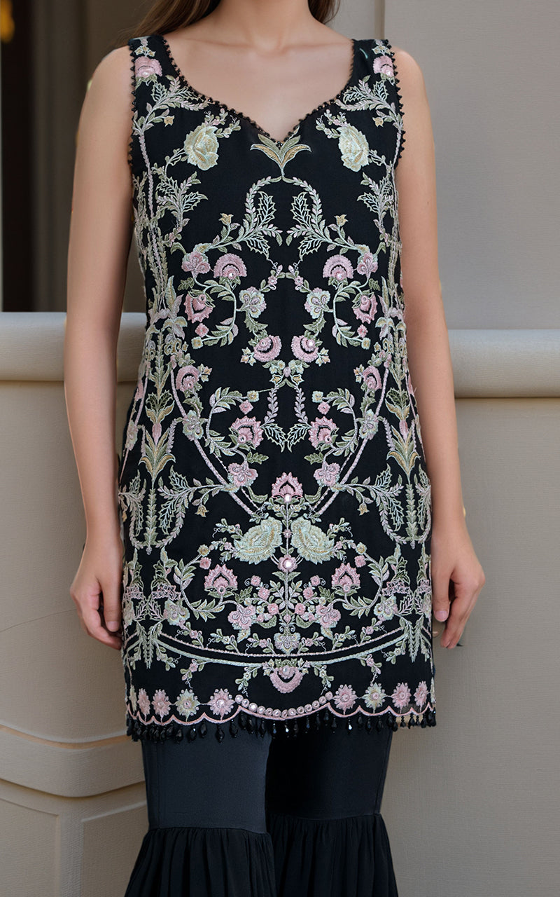 Threads and Motifs | Formal Dresses 25 | Chiffon Embroidered Shirt - Official Threads and Motifs stockist in UK - Sakeena London