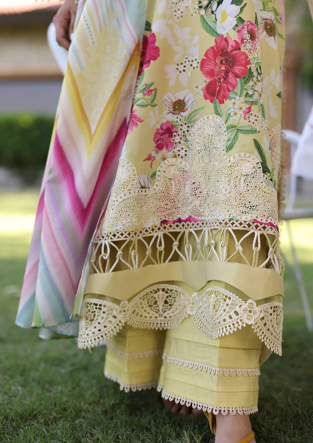 Elaf Premium | Prints Chikankari 24 | 06A SUNSHINE BOUQUET - Official Elaf Premium stockist in UK - Sakeena London