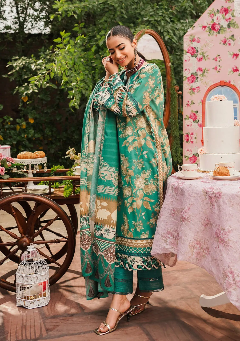 Elaf Premium | Printed Collection 24 | EEP-04B - Chic Teal - Official Elaf Premium stockist in UK - Sakeena London