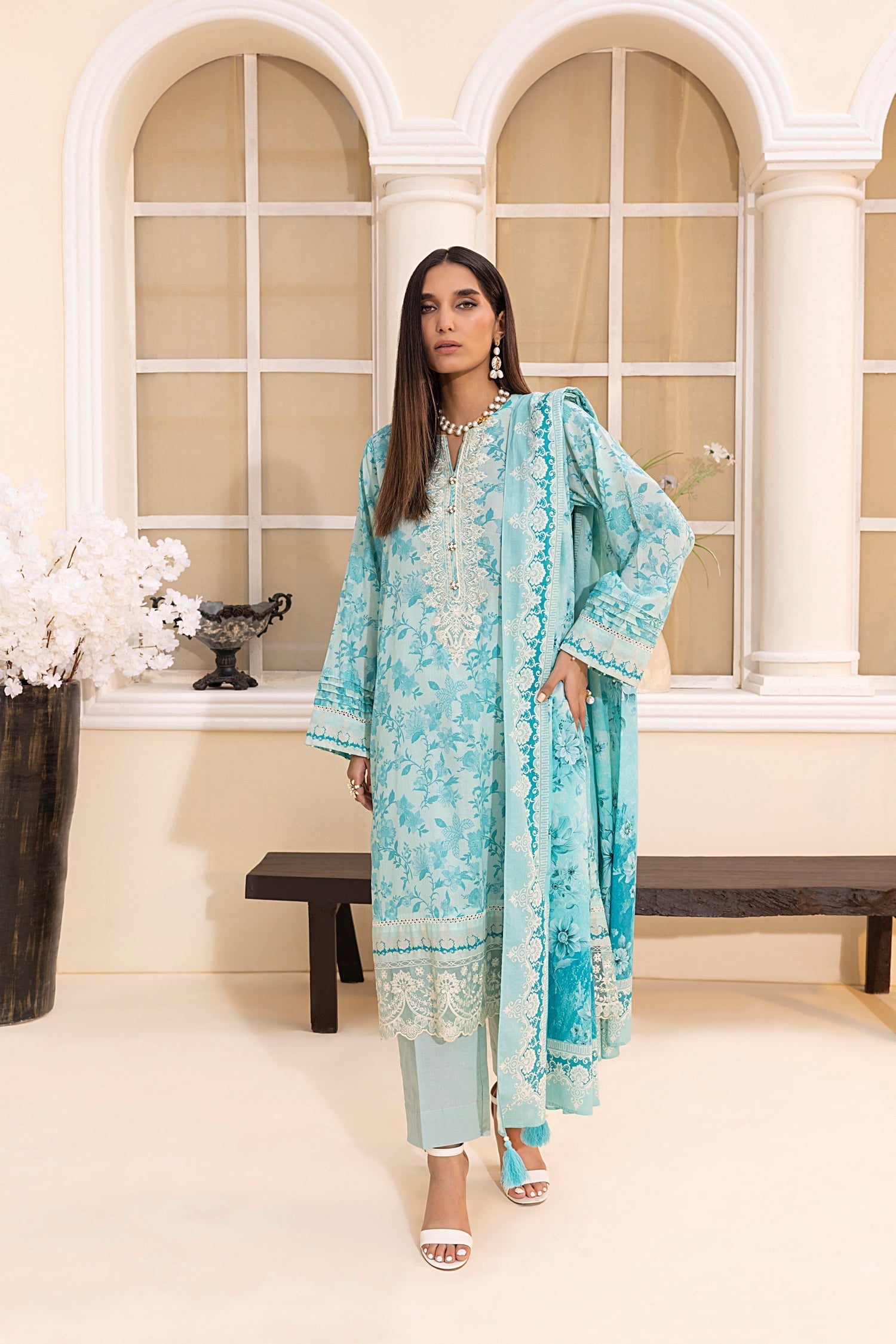 LSM | Embroidered and Printed Lawn | LG-MM-0221 - Official LSM stockist in UK - Sakeena London