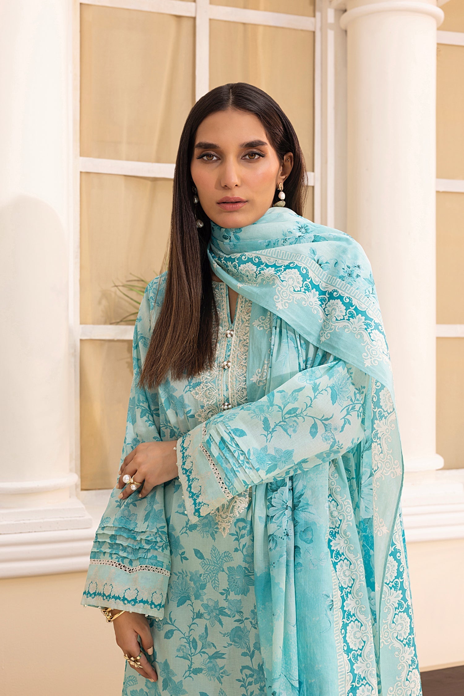 LSM | Embroidered and Printed Lawn | LG-MM-0221 - Official LSM stockist in UK - Sakeena London