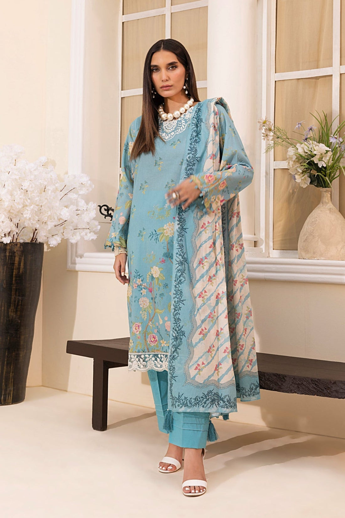 LSM | Embroidered and Printed Lawn | LG-MM-0222 - Official LSM stockist in UK - Sakeena London