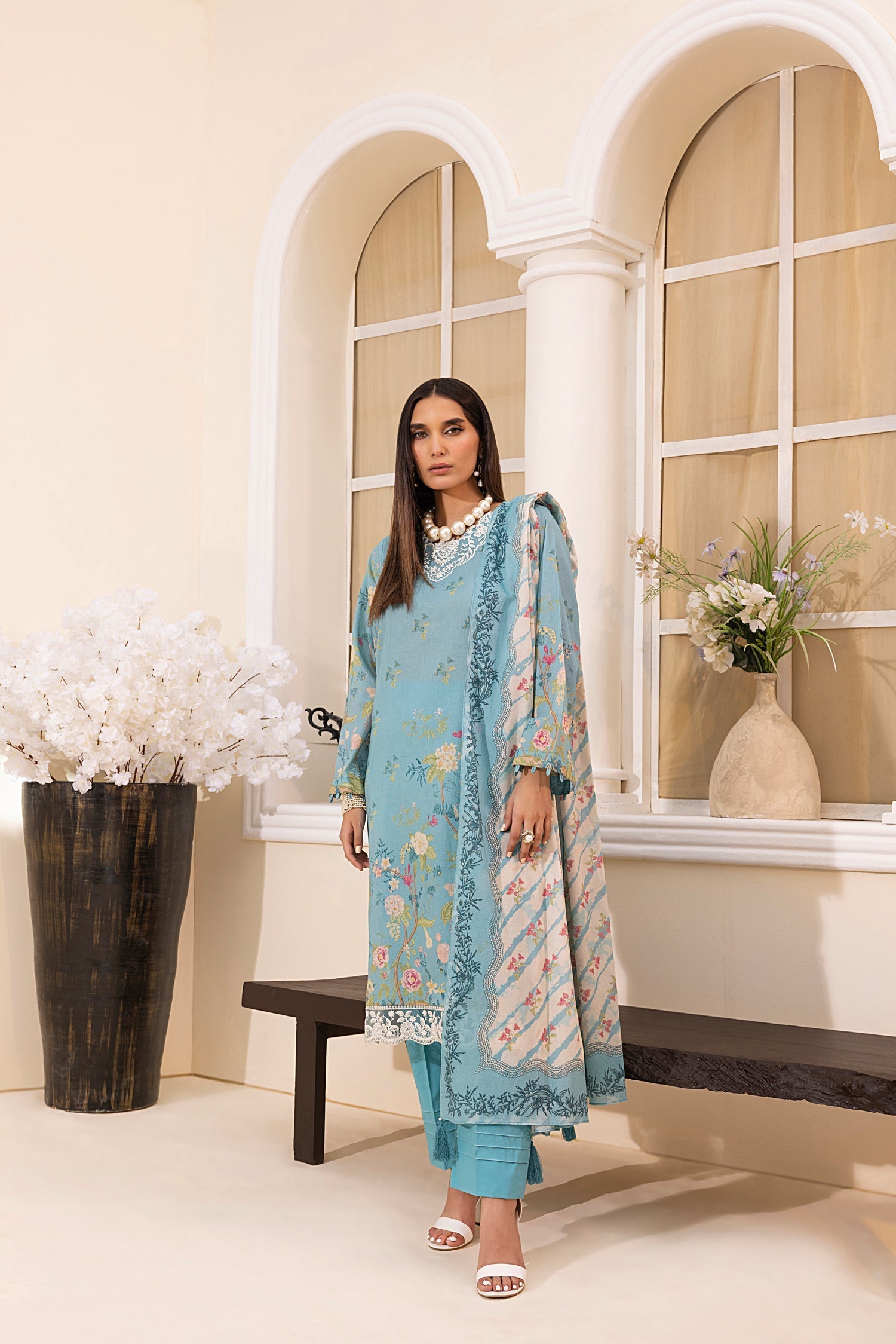 LSM | Embroidered and Printed Lawn | LG-MM-0222 - Official LSM stockist in UK - Sakeena London