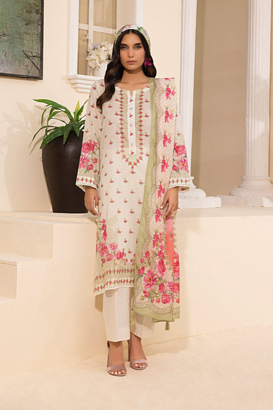 LSM | Embroidered and Printed Lawn | LG-MM-0245 - Official LSM stockist in UK - Sakeena London