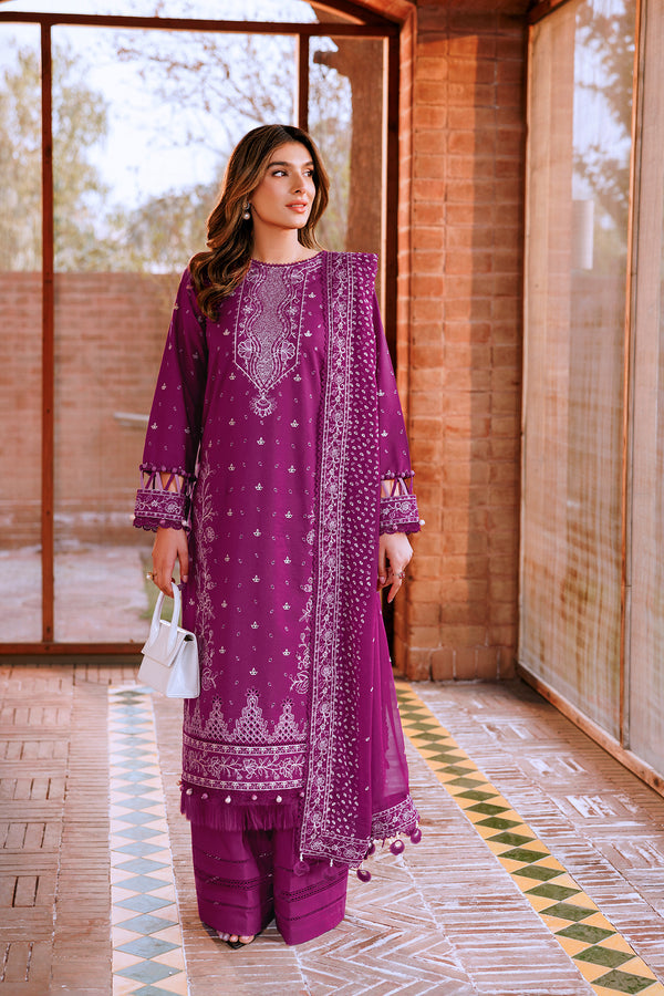 Farasha | Dastoor Embroidered Lawn SS24 | TEMPTING BERY - Official Farasha stockist in UK - Sakeena London